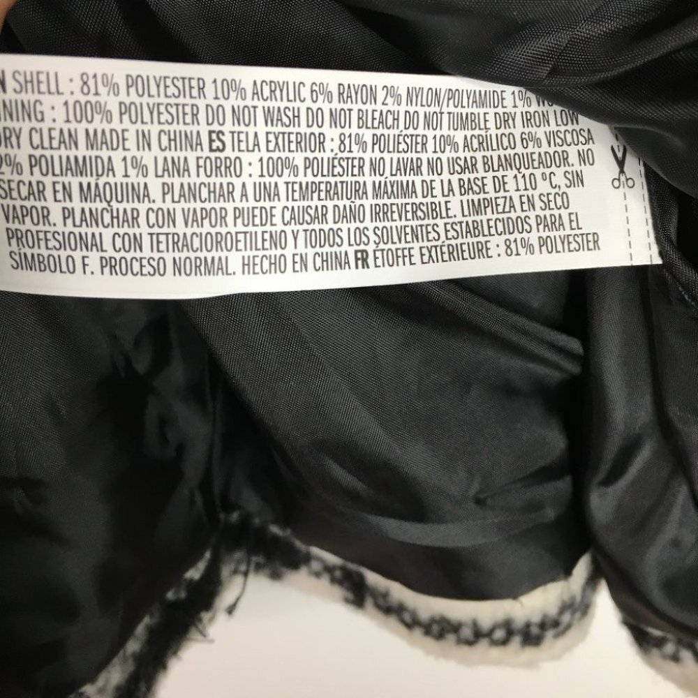 Forever 21 Black and White Plaid Double-Breasted Peacoat - Picture 5 of 10